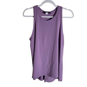 Kind Apparel Open Back Tank Top Women's Size Medium Purple Sustainable USA Made